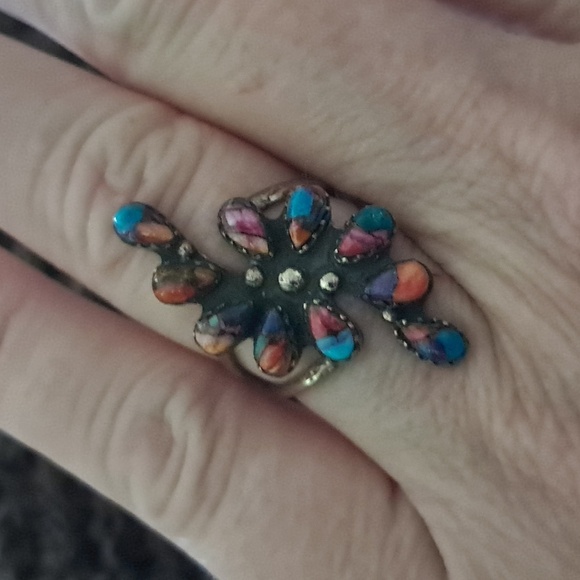 Spiny Oyster Turquoise Set In 925 Sterling Silver. - Picture 3 of 5